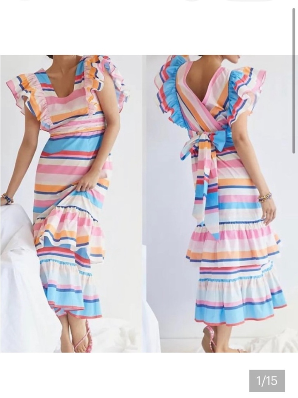 New Anthro Plenty by Tracy Reese Ruffle Maxi Dress blogger fav spring party $298